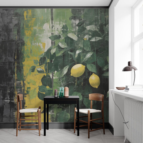 Peinture de citrons sur un arbre Peinture de citrons sur un arbre