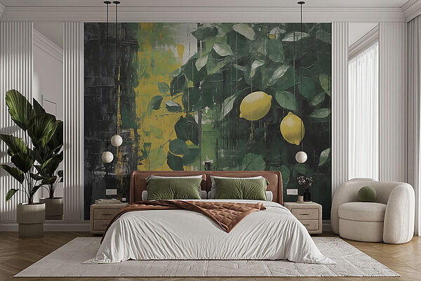 Peinture de citrons sur un arbre Peinture de citrons sur un arbre