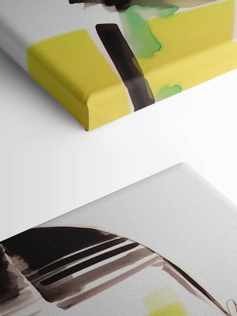 Woman with green and yellow makeup