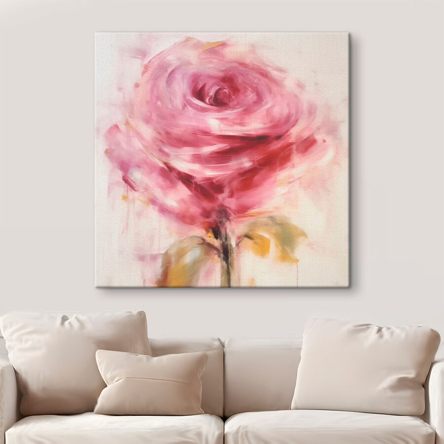 Peinture d'une rose rose Peinture d'une rose rose