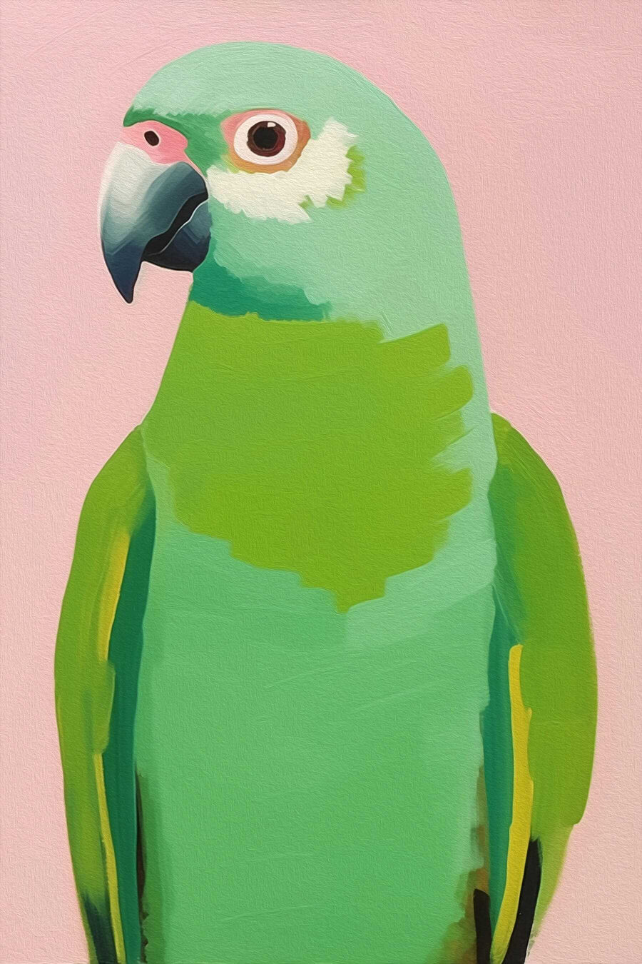 Perroquet vert aux yeux jaunes