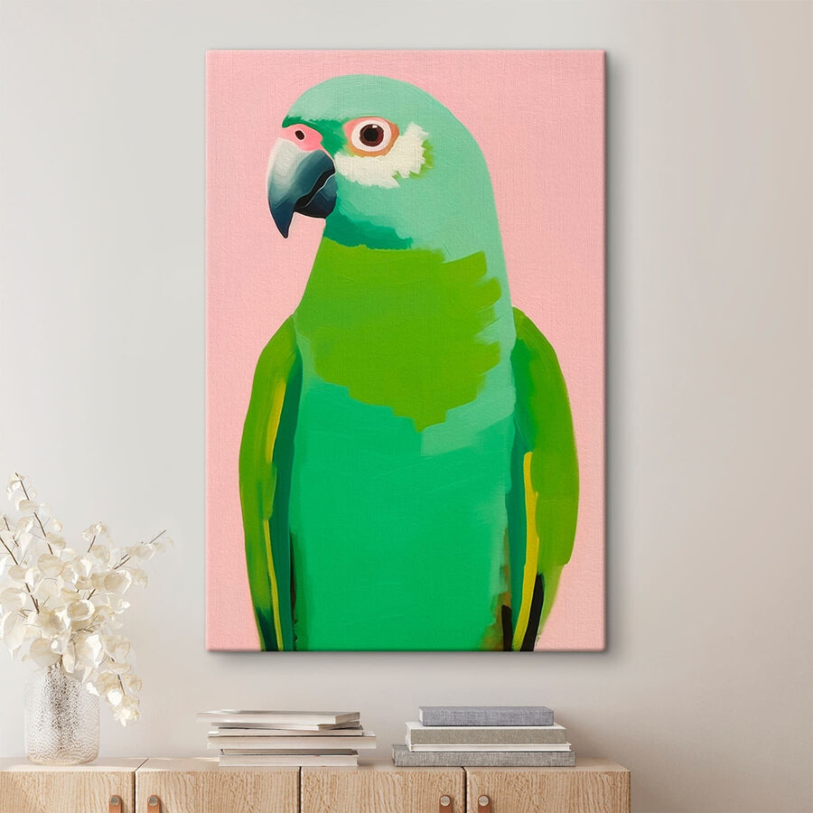 Perroquet vert aux yeux jaunes