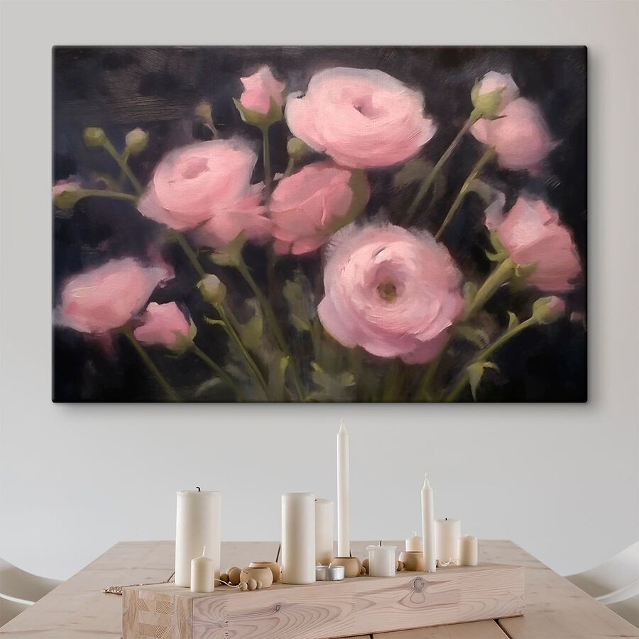 Peinture de fleurs roses