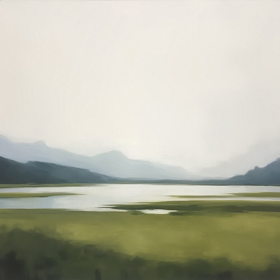 Lac entouré de montagnes