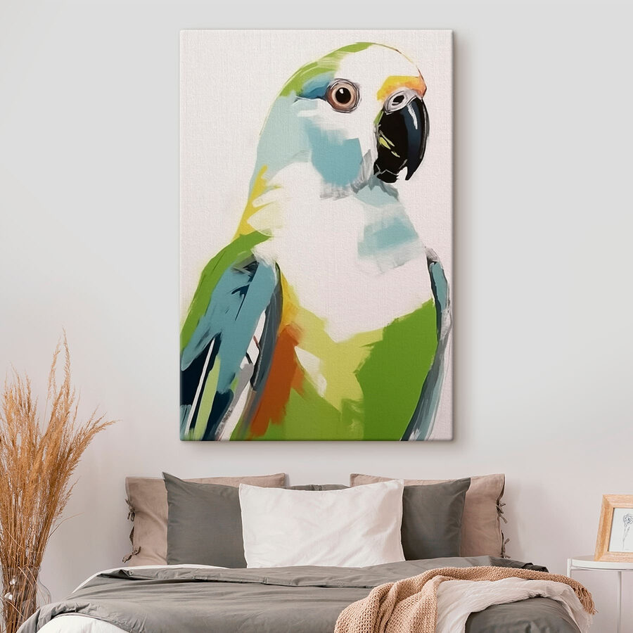 Oiseau coloré au bec noir