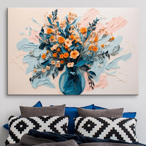 Painting of flowers in a vase Painting of flowers in a vase
