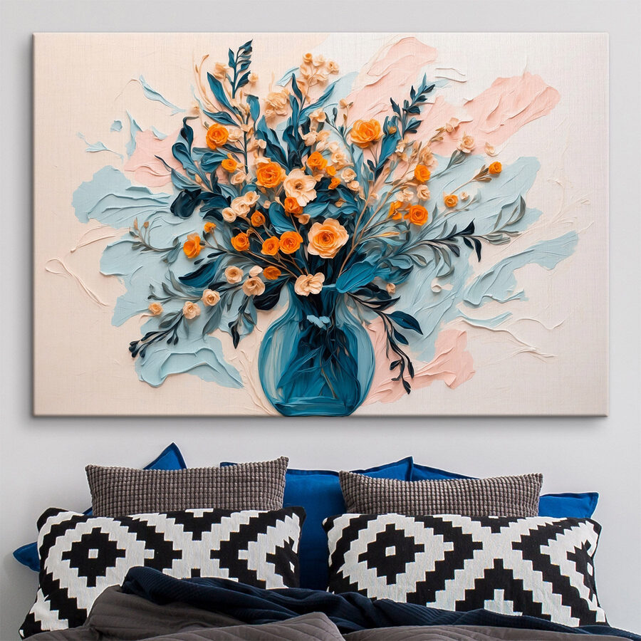 Painting of flowers in a vase Painting of flowers in a vase