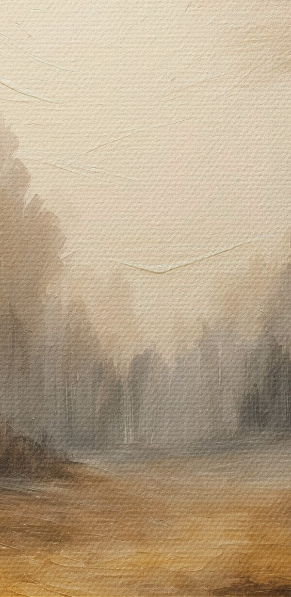 Painting of a forest with trees