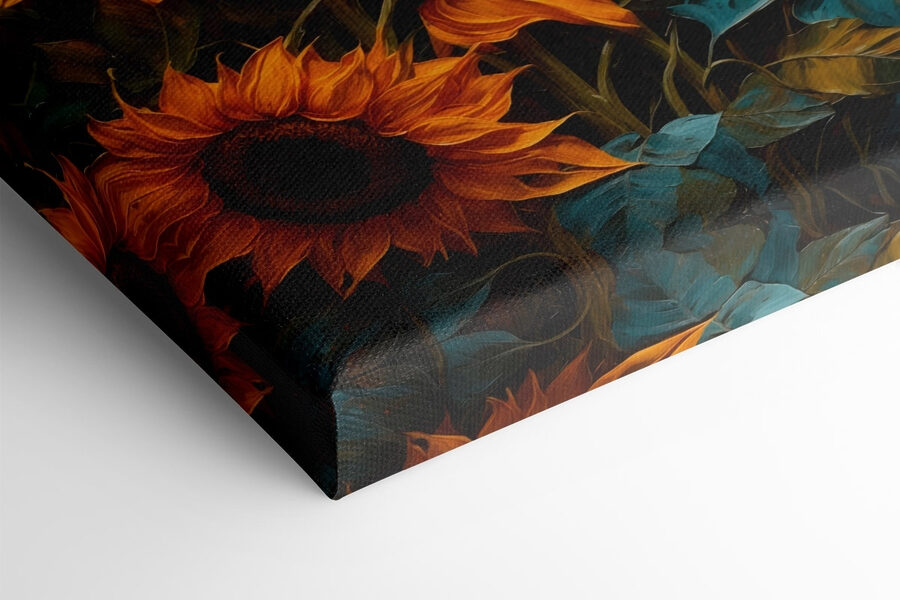 Peinture de tournesols dans un champ