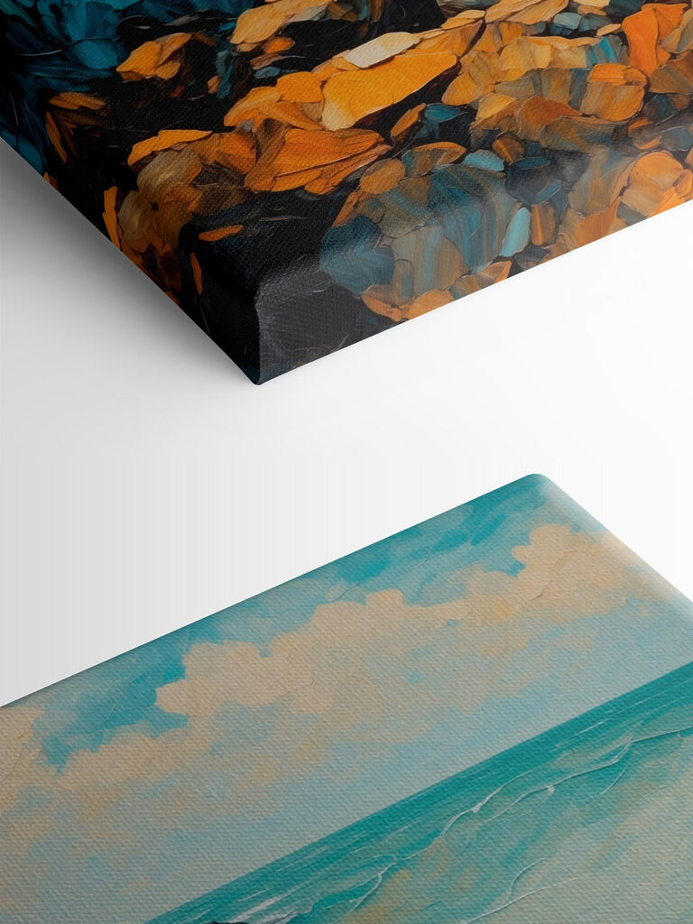 Painting of waves crashing on rocks Painting of waves crashing on rocks