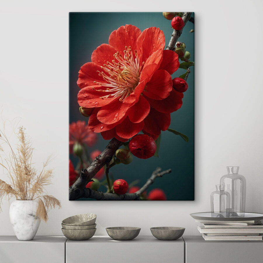 Floraison vibrante avec de délicates gouttelettes d'eau