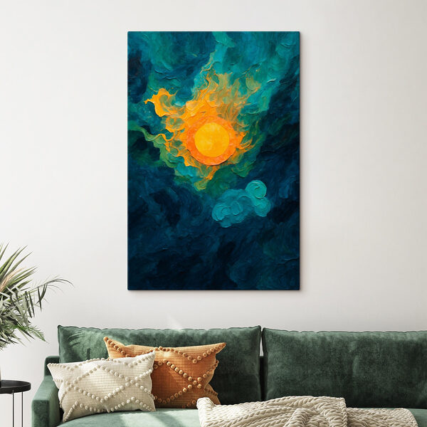 Peinture d'un soleil et de nuages Peinture d'un soleil et de nuages