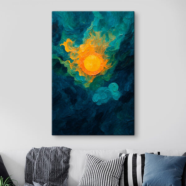 Peinture d'un soleil et de nuages Peinture d'un soleil et de nuages