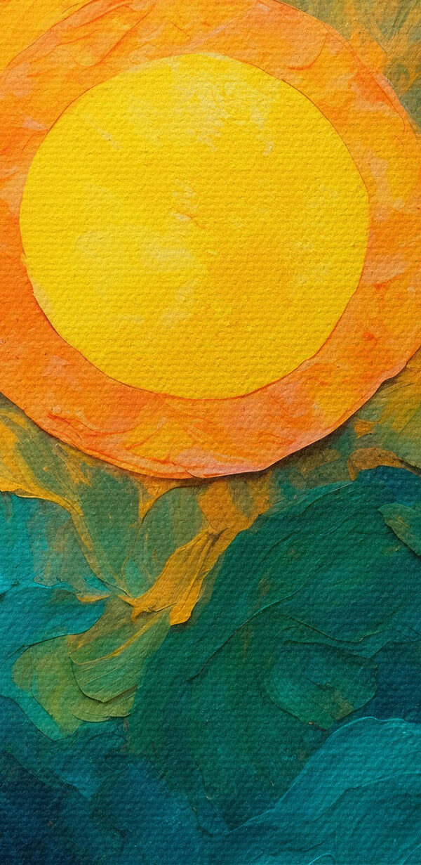 Peinture d'un soleil et de nuages Peinture d'un soleil et de nuages
