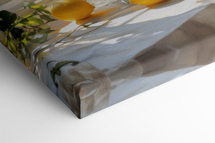 Fleurs jaunes dans des vases avec des citrons