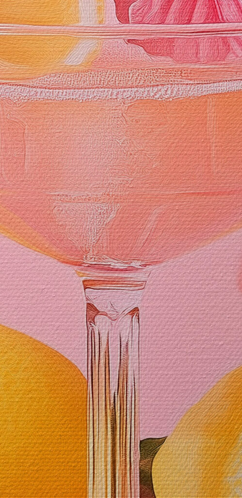 Glass with a drink and lemons