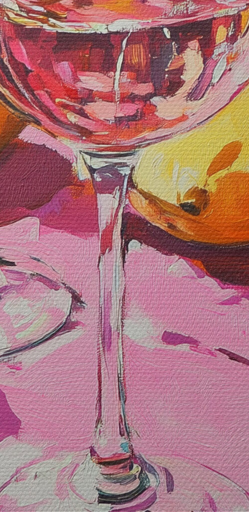 Painting of wine glasses and lemons Painting of wine glasses and lemons