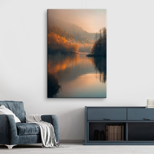 Lac avec arbres et montagnes en arrière-plan Lac avec arbres et montagnes en arrière-plan