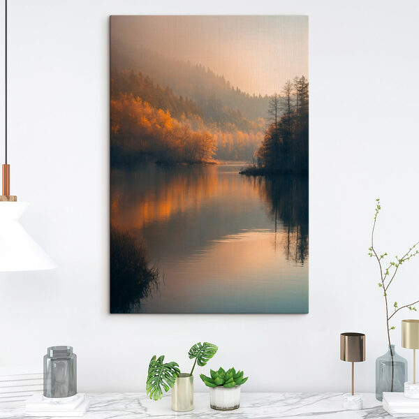 Lac avec arbres et montagnes en arrière-plan Lac avec arbres et montagnes en arrière-plan