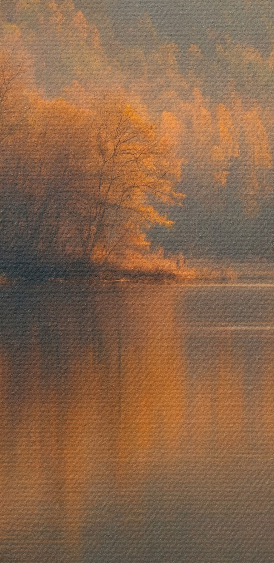 Lac avec arbres et montagnes en arrière-plan