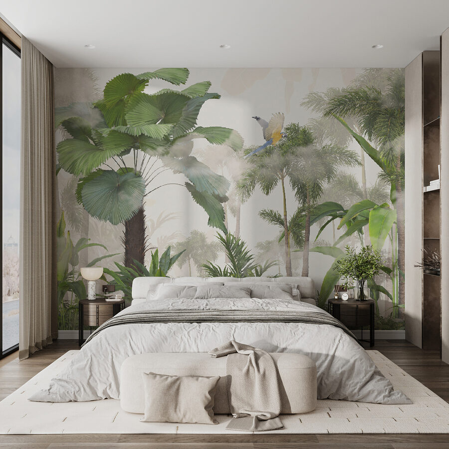 Groupe d'arbres et de plantes