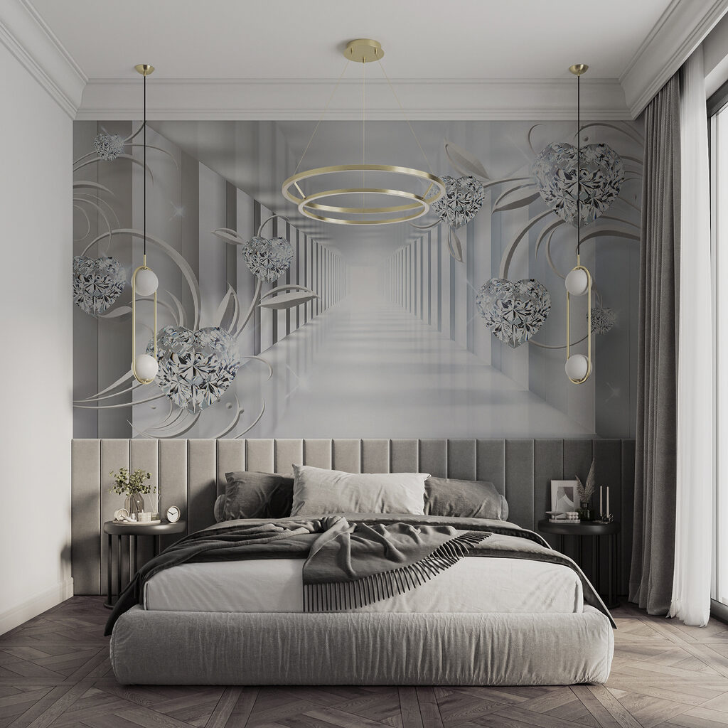 Couloir blanc avec diamants et fleurs u07513pib6ms 1024x1024 - Couloir blanc avec diamants et fleurs