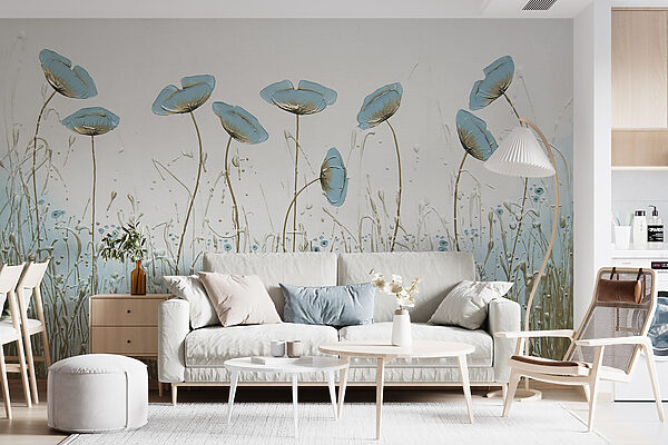 Peinture de fleurs dans un champ Peinture de fleurs dans un champ