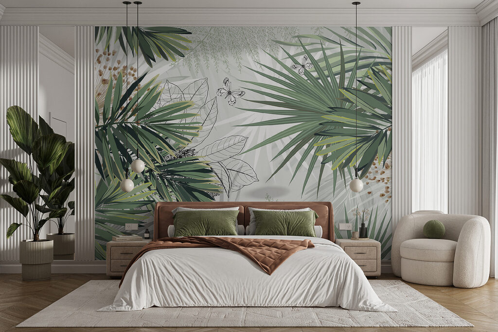 Feuillage tropical avec des papillons délicats u12819pib5mr 1024x683 - Feuillage tropical avec des papillons délicats