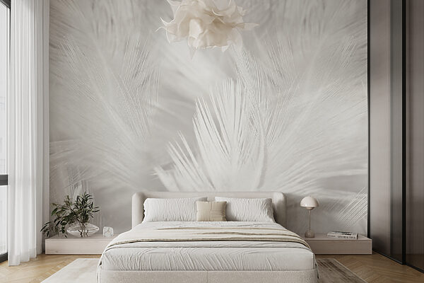 Plumes blanches sur une surface blanche Plumes blanches sur une surface blanche