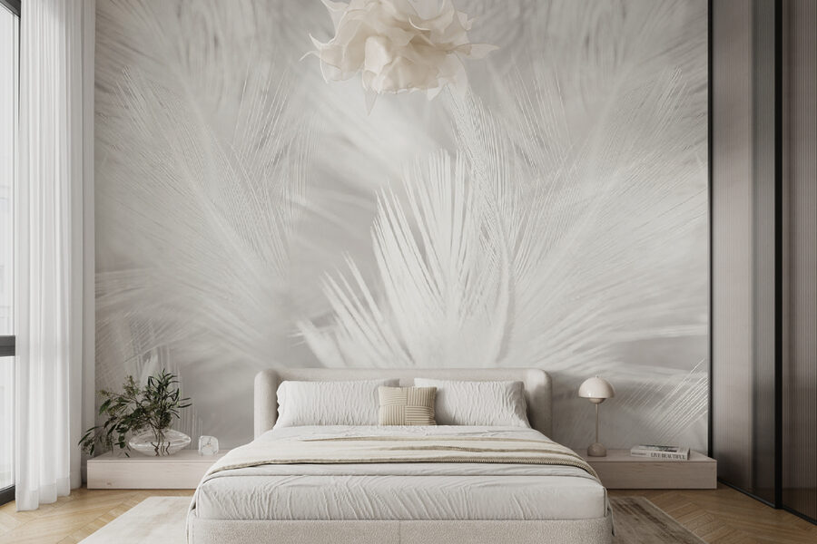 Plumes blanches sur une surface blanche Plumes blanches sur une surface blanche