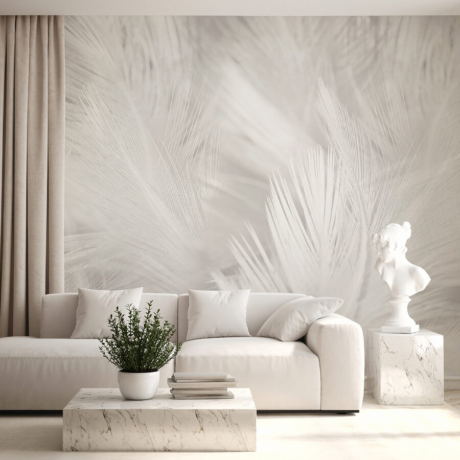 Plumes blanches sur une surface blanche Plumes blanches sur une surface blanche