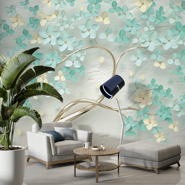 Arbre avec fleurs et feuilles Arbre avec fleurs et feuilles