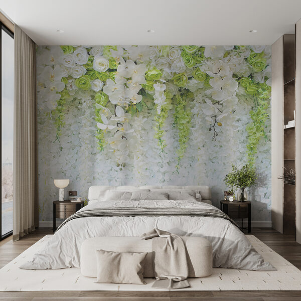 Mur de fleurs et de vignes Mur de fleurs et de vignes