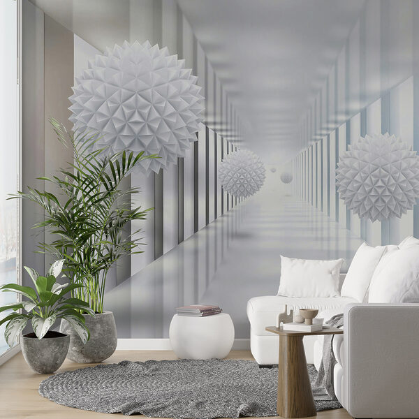 Chambre blanche avec boules blanches Chambre blanche avec boules blanches