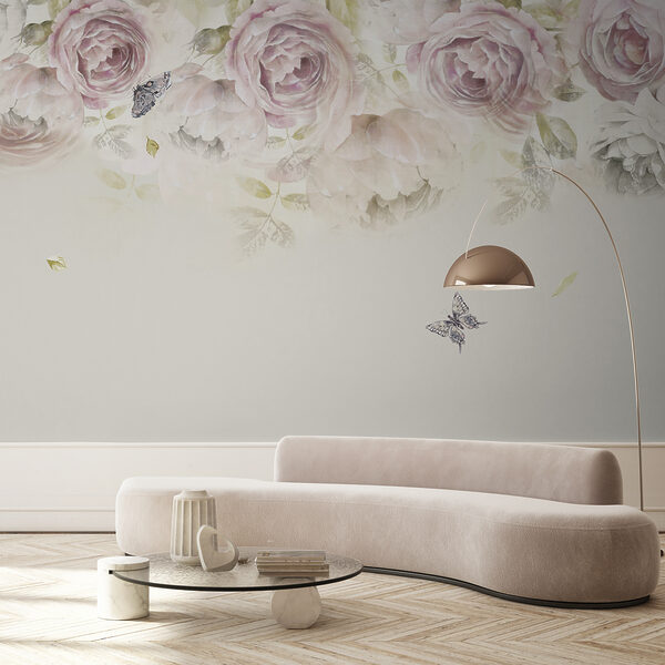 Roses roses et papillons Roses roses et papillons