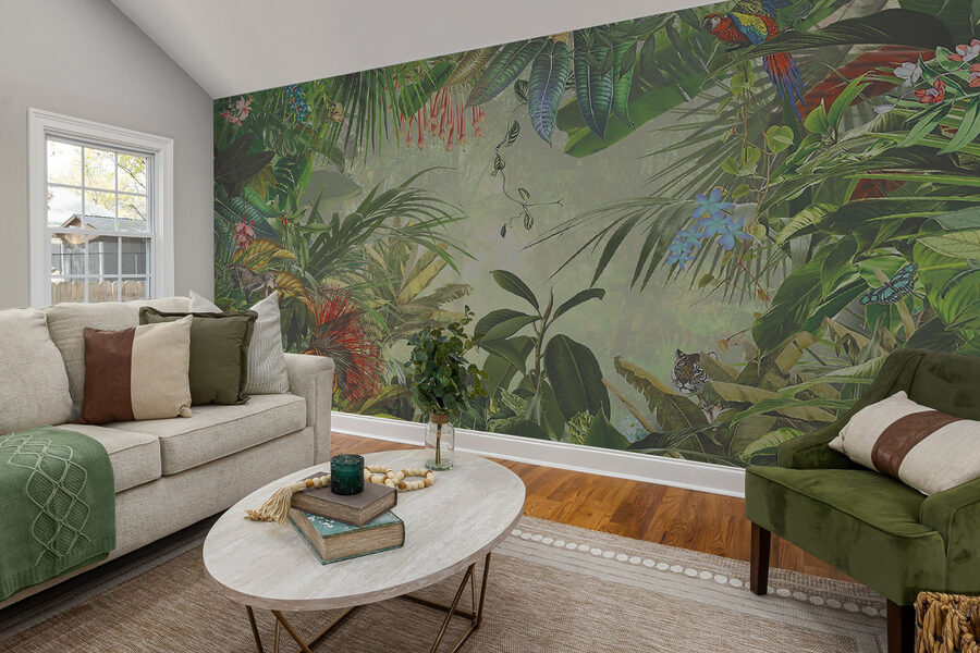 Peinture d'une forêt tropicale