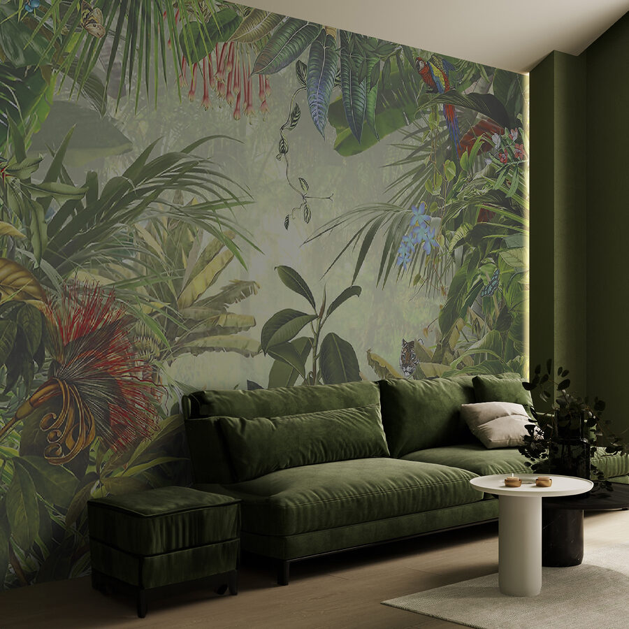 Peinture d'une forêt tropicale