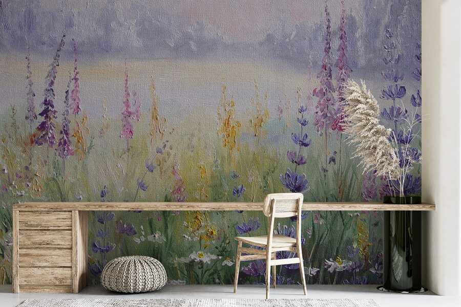 Peinture de fleurs dans un champ Peinture de fleurs dans un champ