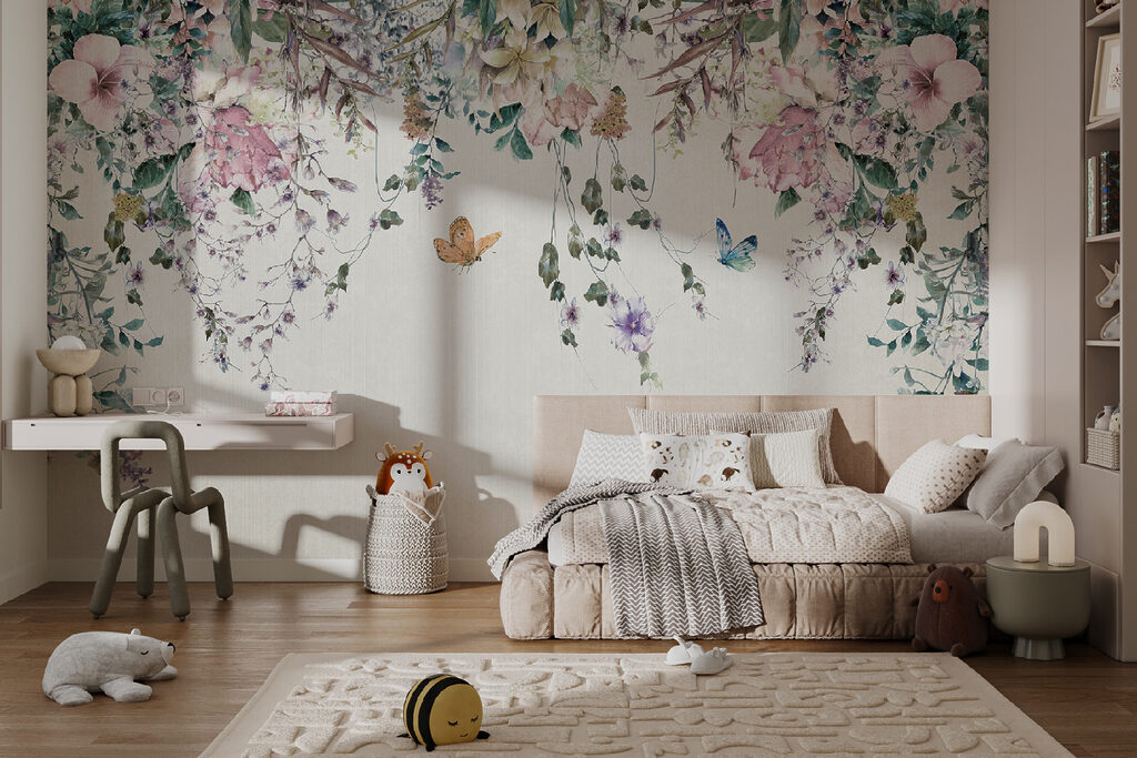 Painting of flowers and butterflies Painting of flowers and butterflies