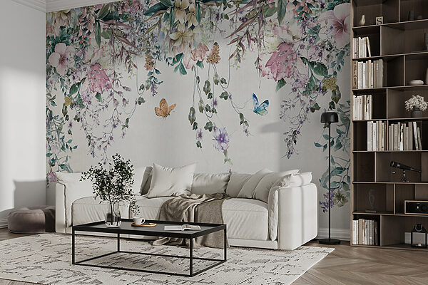 Painting of flowers and butterflies Painting of flowers and butterflies