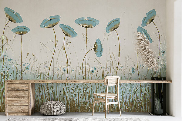 Peinture de fleurs dans un champ Peinture de fleurs dans un champ