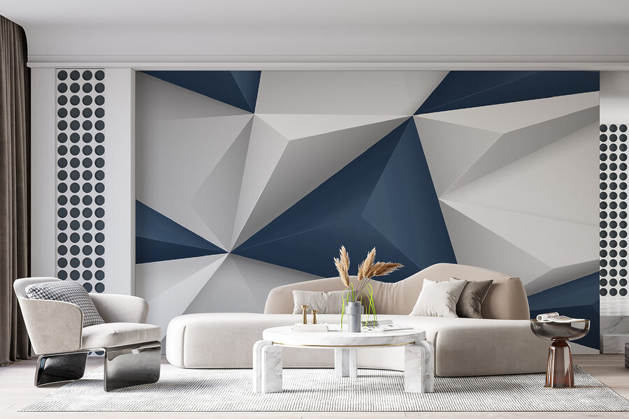 Triangles bleus et blancs