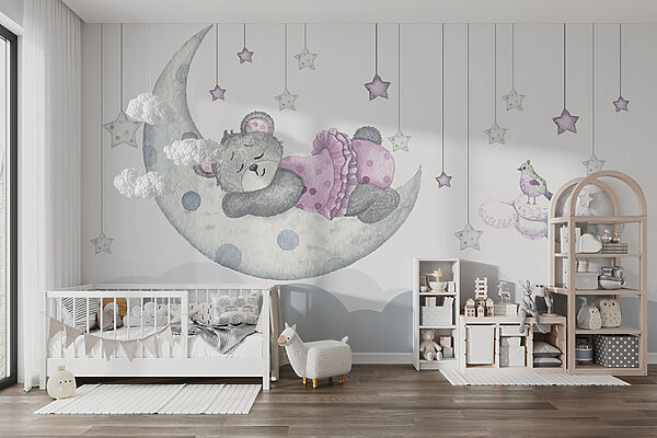 Ourson dormant sur la lune Ourson dormant sur la lune