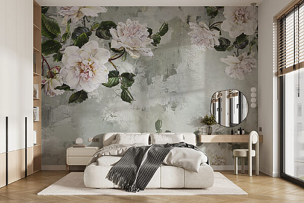 Peinture de fleurs sur un mur Peinture de fleurs sur un mur