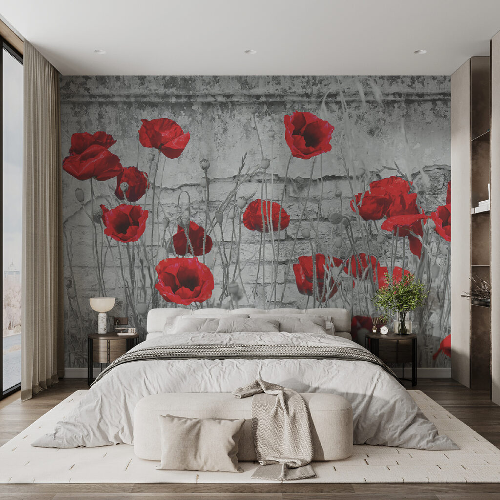 Red flowers in a field