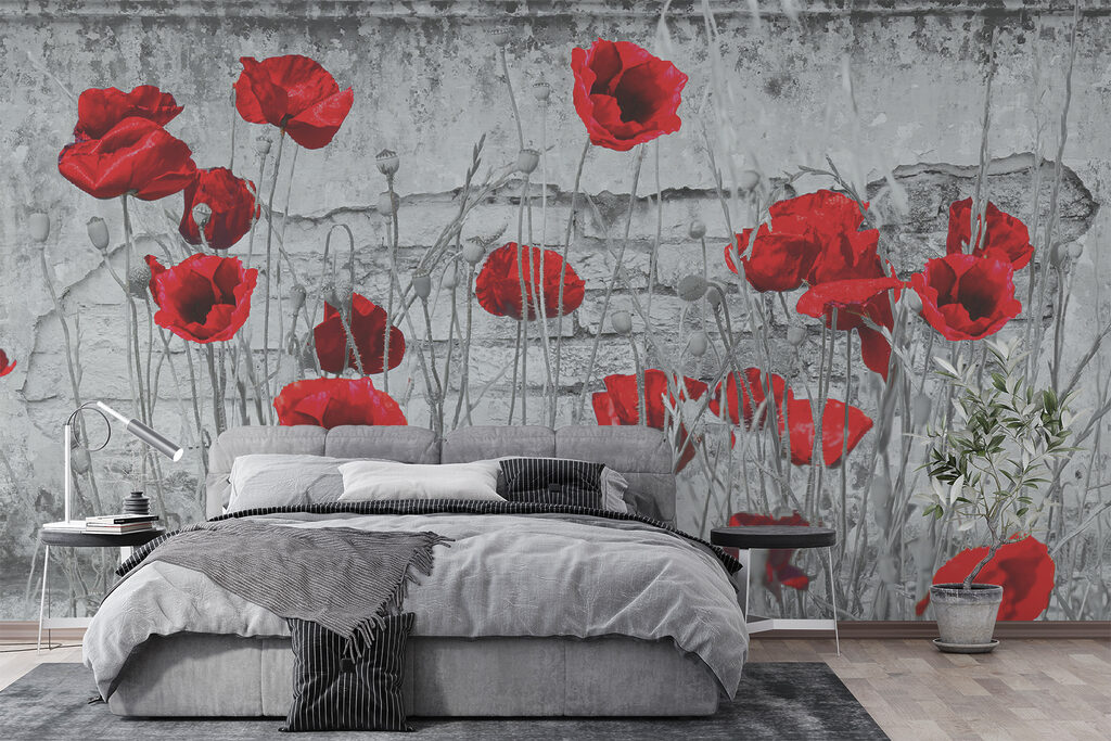 Red flowers in a field