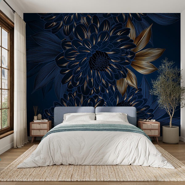 Motif floral élégant sur fond sombre Motif floral élégant sur fond sombre