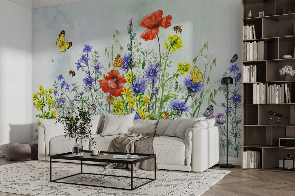 Painting of flowers and butterflies Painting of flowers and butterflies