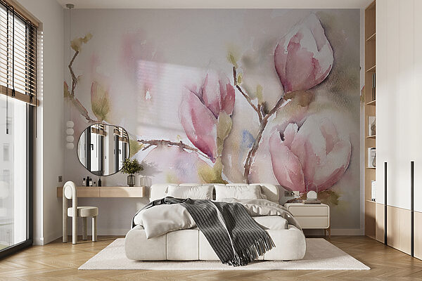 Aquarelle de fleurs roses Aquarelle de fleurs roses