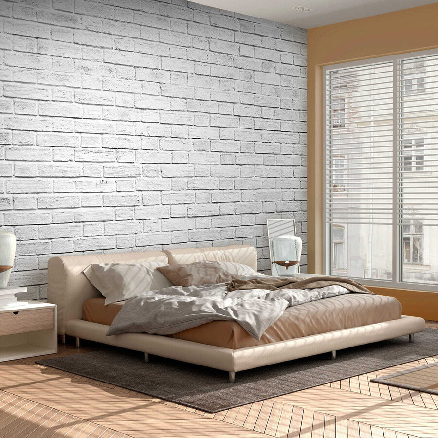 Papier peint Mur de briques blanches avec de nombreuses petites briques – Image 11